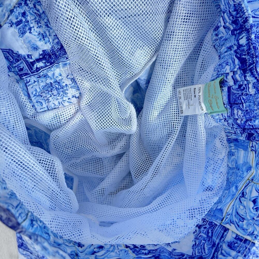 Antica Sartoira Blue Toile Board Swim Shorts Men's M Giacomo Cinque Positano - Picture 4 of 11
